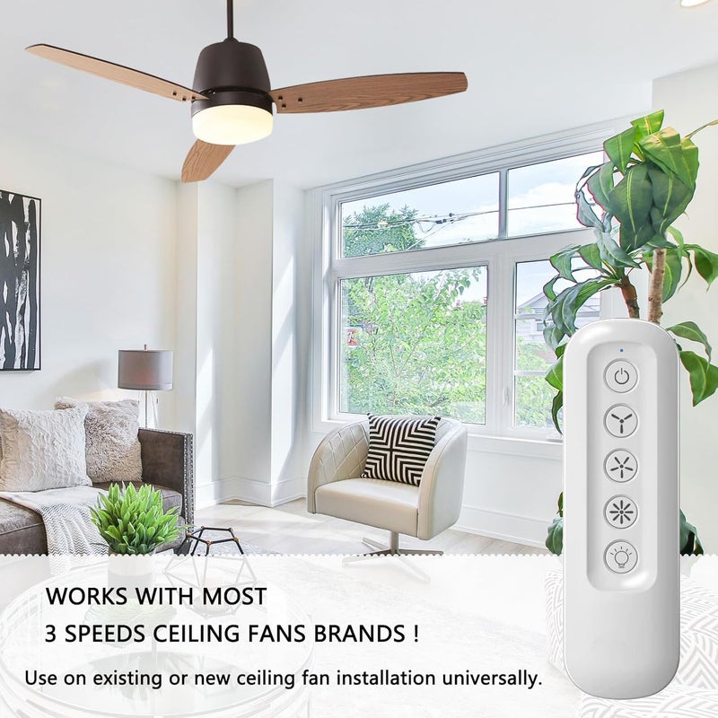 Prichor Universal Ceiling Fan Remote Control Kit for Replaced, Replacement for Harbor Breeze Hampton Bay Litex, 3-Speed Light Dimmer, Suitable for Many Brands 99392 99770 99122 99600 - Image 3